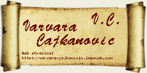Varvara Čajkanović vizit kartica